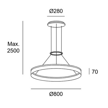LED Pendelleuchte CIRC Round D800, weiss