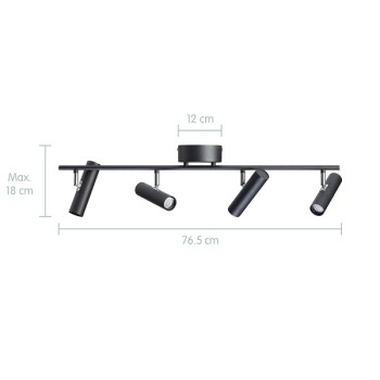 LED Spot SORIA 4-flg., noir