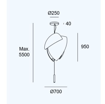 Voiles Big Surface LED 47.5W Warm Weiß - 2700K 1-10V dimmbar Chrom 4032lm