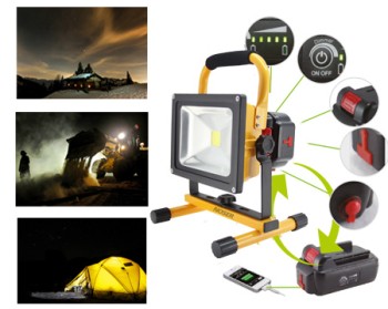 Portable LED Floodlight 1x20W, 1150lm, 3000?K- warm white, Item no. 01-420MH