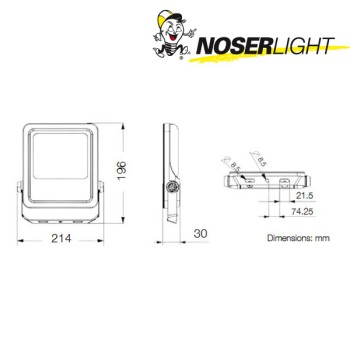 NOSER "COMPACT+" LED Strahler 30-50W, schwarz, CCT
