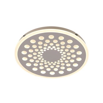 LED ceiling light FUSARA, round, matt chrome / white