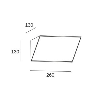 LED Wandleuchte CURIE GLASS 260mm, weiss
