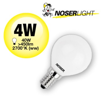 Ampoule sphérique LED filament G45 claire, E14, 4W, 350lm, dimmable