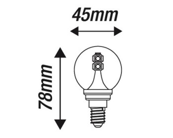 LED G45, claire, E14, 2W, 200lm, blanc chaud, 240V
