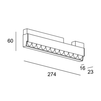 LED Wandfluter Casambi BENTO Niederspannung 12-flg., schwarz