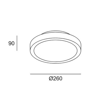 LED Wand- Deckenleuchte BASIC D260mm, weiss