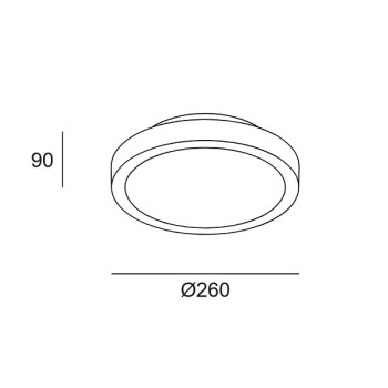 LED Wand- Deckenleuchte BASIC D260mm, grau