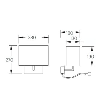 Wall light with reading light TULA-L, matt nickel