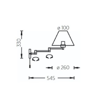 Wall light HEDI-3, polished brass - matt