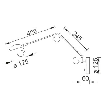 KNAPSTEIN LED Wandleuchte MAIA-W, nickel matt