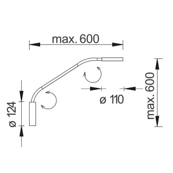 KNAPSTEIN LED Wandleuchte THEA-W, nickel matt