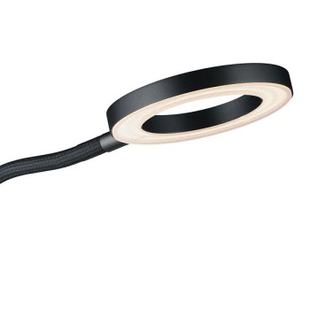 KNAPSTEIN LED Wandleuchte TESSA-W-Flex, schwarz - Flexschlauch stoffummantelt schwarz