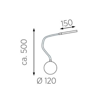 KNAPSTEIN LED Wandleuchte TESSA-W-Flex, graphit anthrazit - Flexschlauch stoffummantelt grau