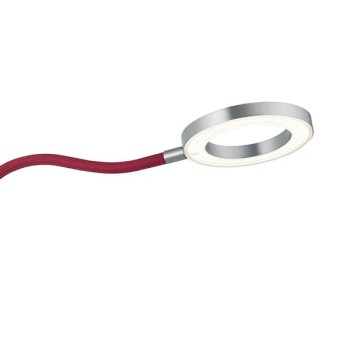 KNAPSTEIN LED Wandleuchte TESSA-W-Flex, nickel matt - Flexschlauch stoffummantelt rot