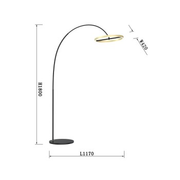 LED floor lamp BREST, black - gold