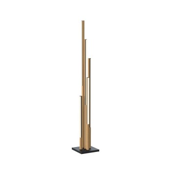 LED floor lamp CATANIA, black - wood