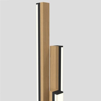 LED floor lamp CATANIA, black - wood