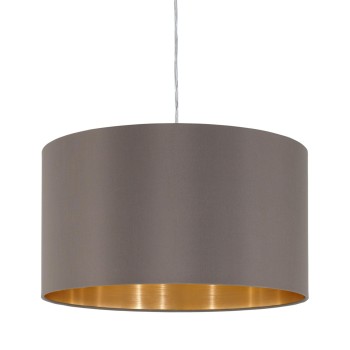 Suspension MASERLO, 1 flamme, nickel mat, cappuccino, or