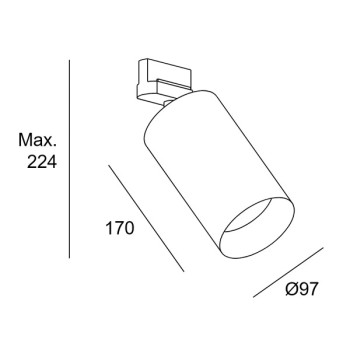 LED spot luminaire ATOM white (Eurotrack 3-circuit)