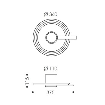 Wand- und Deckenleuchte YANO, Ø340mm, indirekt, weiss matt