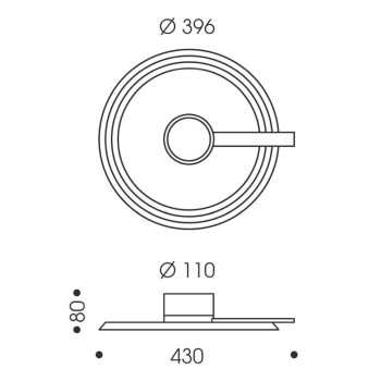 Wall and ceiling luminaire YANO, Ø400mm, direct, roségold