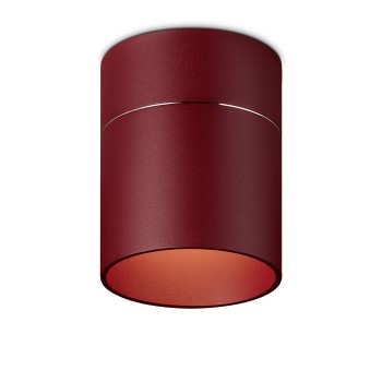 Ceiling luminaire TUDOR M, Ø120 x 140mm, matt red