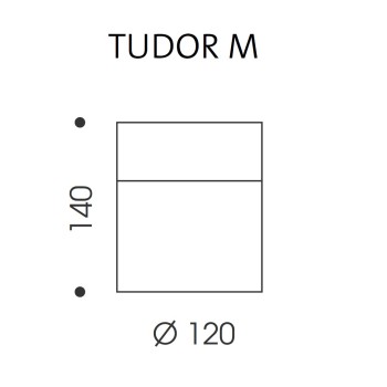 Ceiling luminaire TUDOR M, Ø120 x 140mm, matt red