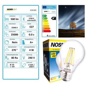 "SENSE" Filament LED - Eine für Tag und Nacht! Art. Nr. 418.04S