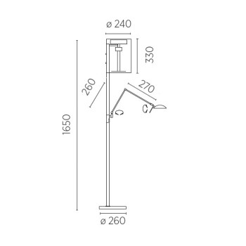LED-Stehleuchte KIRA-L, nickel matt - Stoffschirm taupe