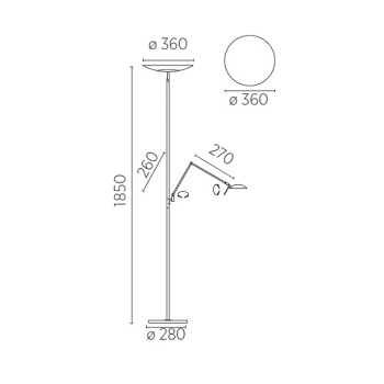 LED-Deckenfluter ELSA-L, nickel matt