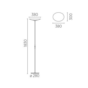 LED-Deckenfluter ALMA, nickel matt