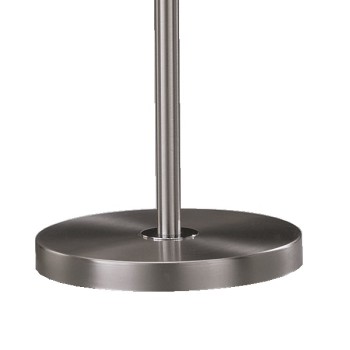 LILO-S floor lamp, matt nickel - chrome, conical shade in white chintz