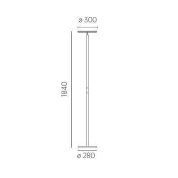 LED-Deckenfluter AURA, nickel matt