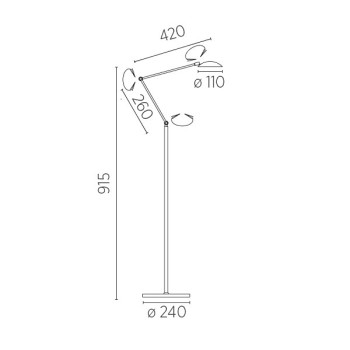 LED-Leseleuchte ILSA-S, nickel matt