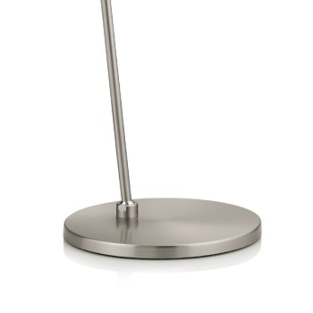 YUNA-S floor lamp, matt nickel – blue chintz shade