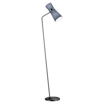 YUNA-S floor lamp, black – blue chintz shade