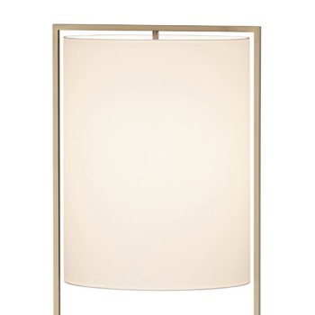 ALVA floor lamp, bronze effect – white chintz shade