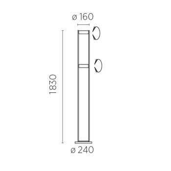 LED-Stehleuchte WEGA-S, graphit anthrazit