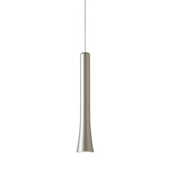 Pendant luminaire RIO, 1 light, pearl silver, 220-240V, 50-60Hz, LED, 2700K, 1350lm, 11.2W, CRI>90, externally dimmable (CASAMBI), Integrated LED, canopy brushed aluminium