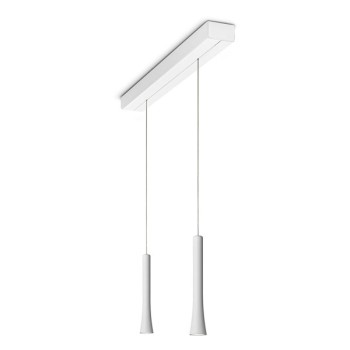 Pendant luminaire RIO, 2 light, matt white, 220-240V, 50-60Hz, LED, 2700K, 2x 1350lm, 22.4W, CRI>90, externally dimmable (CASAMBI), Integrated LED, canopy matt white 