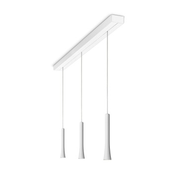 Pendant luminaire RIO, 3 light, matt white, 220-240V, 50-60Hz, LED, 2700K, 3x 1350lm, 33.6W, CRI>90, externally dimmable (CASAMBI), Integrated LED, canopy matt white