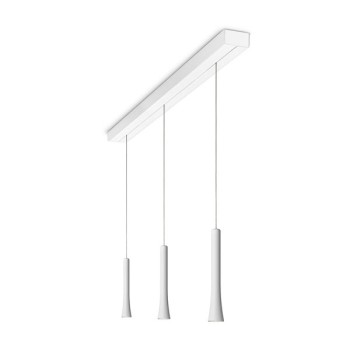 Pendant luminaire RIO, 3 light, matt white, 220-240V, 50-60Hz, LED, 2700K, 3x 1350lm, 33.6W, CRI>90, externally dimmable (CASAMBI), Integrated LED, canopy matt white