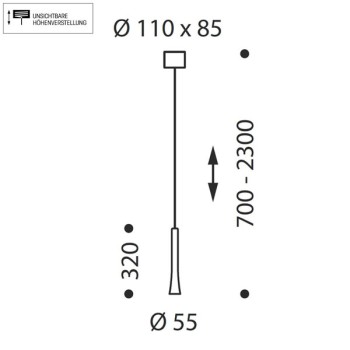 Pendelleuchte RIO, höhenverstellbar 1-flg., weiss matt