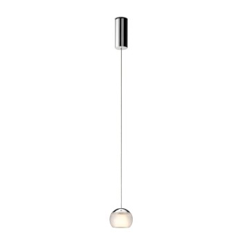 Pendant luminaire BALINO, chrome, 220-240V, 50-60Hz, LED, 2700K, 1050lm, 11.2W, CRI>90, externally dimmable (CASAMBI), Integrated LED, canopy chrome, frosted shade