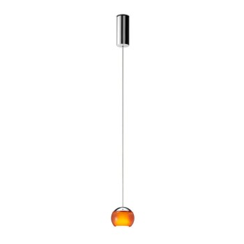 Pendant luminaire BALINO, chrome, 220-240V, 50-60Hz, LED, 2700K, 1050lm, 11.2W, CRI>90, externally dimmable (CASAMBI), Integrated LED, canopy chrome, bright orange shade