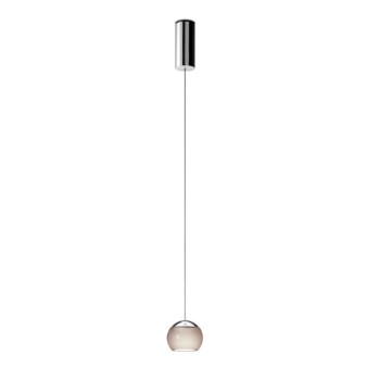 Pendant luminaire BALINO, chrome, 220-240V, 50-60Hz, LED, 2700K, 1050lm, 11.2W, CRI>90, externally dimmable (CASAMBI), Integrated LED, canopy chrome, diamont grey shade