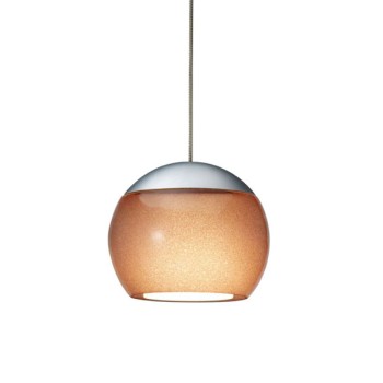 Pendant luminaire BALINO, chrom matt, 220-240V, 50-60Hz, LED, 2700K, 1050lm, 11.2W, CRI>90, externally dimmable (CASAMBI), Integrated LED, canopy brushed aluminium, bright tobacco shade