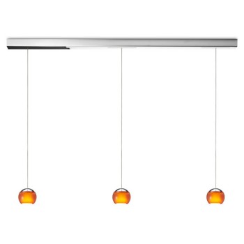 Pendant luminaire BALINO, 3 light, chrom matt, 220-240V, 50-60Hz, LED, 2700K, 3x 1050lm, 33.6W, CRI>90, externally dimmable (CASAMBI), Integrated LED, canopy brushed aluminium, bright gold shade