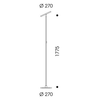 OLIGO Floor Luminaire DECENT MAX, aluminium geürstet